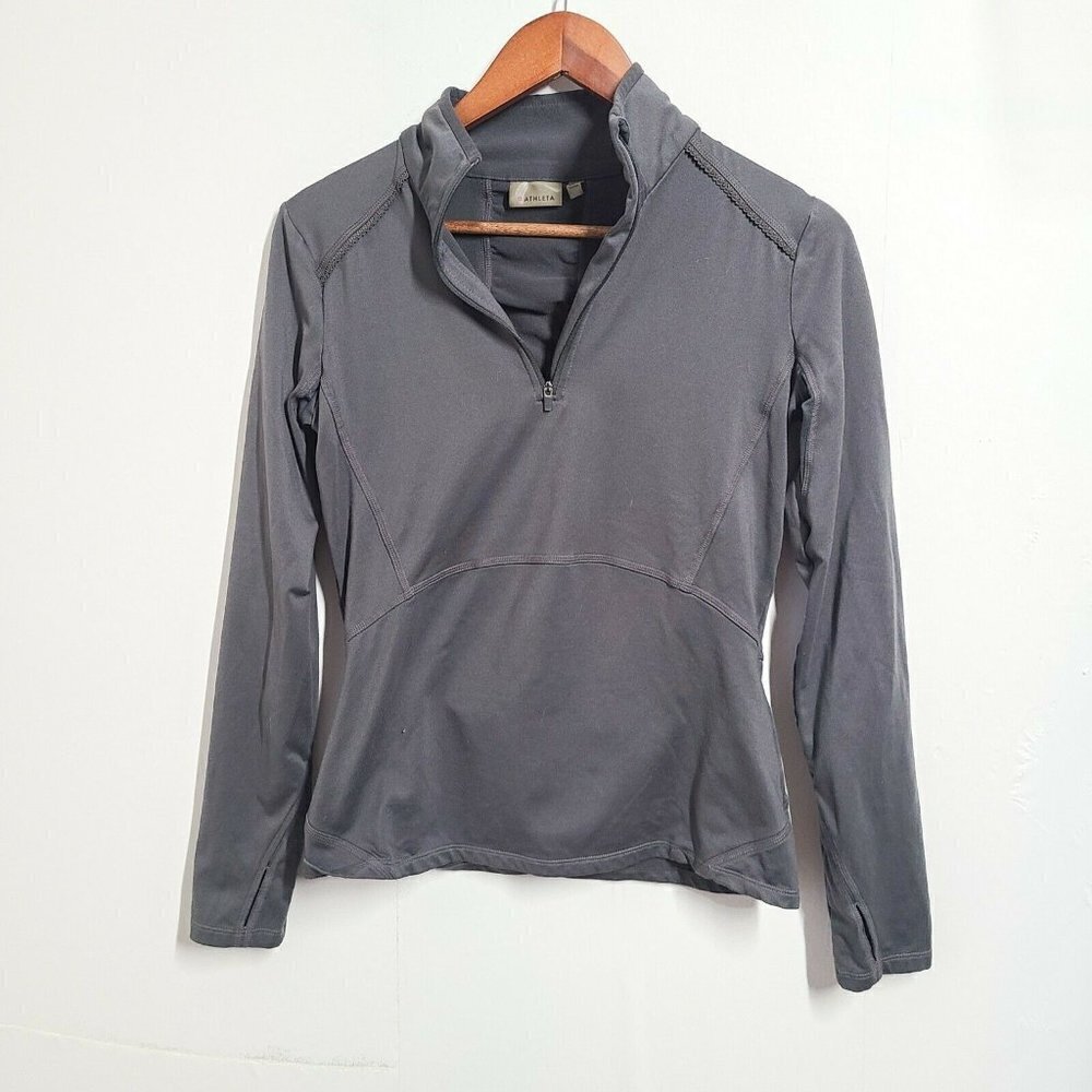 Athleta Women's Athletic Jacket Lightweight Pullover Quarter Zip Gray Size Small - Picture 2 of 9